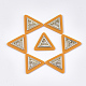 オペークアクリルパーツ  合金パーツ  愛という言葉を持つ三角形  ライトゴールド  ミックスカラー  28x30.5x4mm  穴：1.8mm MACR-T031-01-M-2