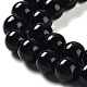 Черный стеклянный жемчуг круглые свободные шарики для изготовления ювелирных изделий ожерелье X-HY-10D-B20-2