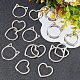 BENECREAT 24Pcs 2 Style Cat Head & Heart Shape Metal Craft Linking Ring Buckle FIND-BC0003-32-5