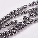 Electroplate Non-magnetic Synthetic Hematite Beads Strands G-J169B-3mm-02-1