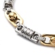Placcatura sotto vuoto 304 braccialetto a catena a maglie rettangolari ovali in acciaio inossidabile per uomo donna BJEW-Z023-06P-2