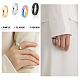 Dicosmetic 8 Uds 4 colores 304 acero inoxidable simple banda lisa anillo de dedo para mujer RJEW-DC0001-01-6