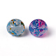 Spray Painted Glass Large Hole Beads X-DGLA-R018-10mm-M-2