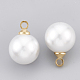 Abs de plástico imitación perla encantos KK-T035-60-2