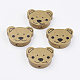 Spray Painted Natural Wood Beads WOOD-Q030-76G-1