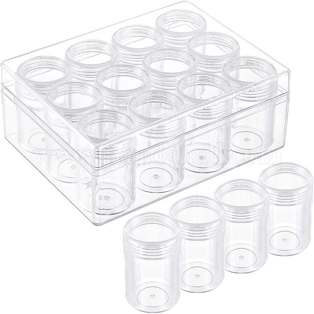 Shop BENECREAT 12PCS 20ml Clear Plastic Bead Jars Screw Lid Bead