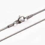 Collares de cadena de serpiente de 304 acero inoxidable, con cierre de pinza, color acero inoxidable, 17.7 pulgada (45 cm), 0.9mm