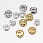 Laiton rondes séparateurs perles plat, couleur mixte, 4x1.5mm, Trou: 1.5mm