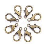 Zinc Alloy Lobster Claw Clasps, Parrot Trigger Clasps, Cadmium Free & Lead Free, Antique Bronze, 21x12mm, Hole: 2mm