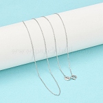 Антикоррозийные модные унисекс родиевое покрытие 925 стерлингового серебра кабельные цепи ожерелья, с застежками пружинного кольца, тонкая цепь, платина, 18 дюйм (45.7 см), 1 мм