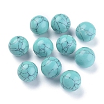 Synthetic Turquoise Beads, No Hole/Undrilled, Round, Medium Turquoise, 17.5~18mm