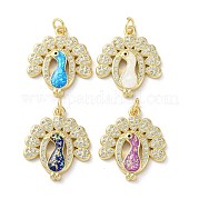 Латунные микропаве прозрачные подвески с фианитом KK-C045-40G