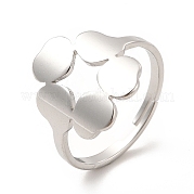 201 Stainless Steel Flower Adjustable Ring for Women RJEW-F131-05P