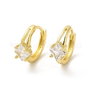Серьги-кольца с ромбами из кубического циркония EJEW-E270-34G