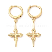 Серьги-кольца из латуни с покрытием стойки EJEW-D061-13G