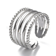 304 Stainless Steel Open Cuff Ring Jewelry for Woman RJEW-B047-02P