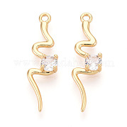 Латунные микропаве прозрачные подвески с фианитом KK-T078-01G-06
