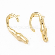 Brass Stud Earrings KK-K271-08G