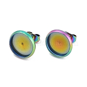 Плоские круглые серьги-гвоздики из нержавеющей стали 304 STAS-I323-16mm-RC