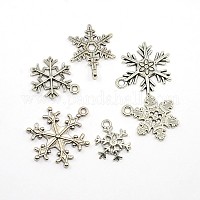 DICOSMETIC 16pcs 2 Colors Snowflake Charms Pendants Stainless Steel Gold Color Christmas Snowflake Charms DIY Jewelry Making