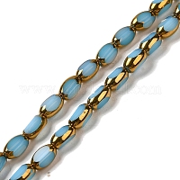 Fili di perle di vetro di colore opaco placcato&nbsp;EGLA-Q127-A01-02D