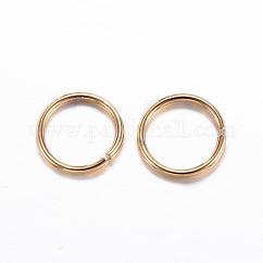Offene Biegeringe aus Edelstahl 304, Runde, echtes 18k vergoldet, 13x1.5 mm, 15 Gauge, Innendurchmesser: 10 mm