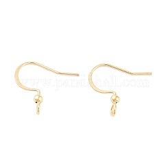 Ganci per orecchini in acciaio inossidabile chirurgico 316, filo per le orecchie, con anello orizzontale, vero placcato oro 18k, 15x3.5mm, Foro: 2 mm, ago :17.5x0.5mm