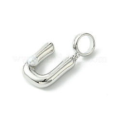 Покрытие стойки латунь с АБС-пластиком жемчуг европейские подвески&nbsp;KK-G501-02U-P