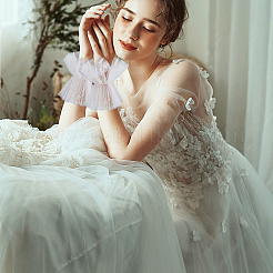 Длинные перчатки из блестящего кружева&nbsp;AJEW-WH0455-123