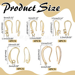 20 шт. 5 стиля латунных сережек-крючков с кубическим цирконием&nbsp;KK-ME0002-56