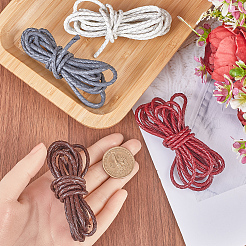 8м 4-х цветных круглых плетеных шнуров из коровьей кожи WL-SC0001-02