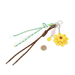 Подвесные украшения ручной работы из плетеных и полиэстеровых шнуров&nbsp;HJEW-JM04421-03