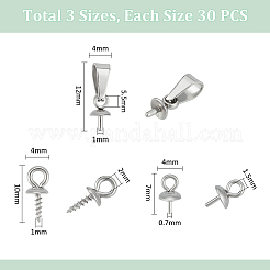 90 шт. 3 подвески-гвоздики из нержавеющей стали STAS-UN0054-54