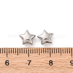 304ステンレススチールビーズ  スター  7.5x7.5x3.5mm  穴：1.6mm&nbsp;X-STAS-A117-01D-P