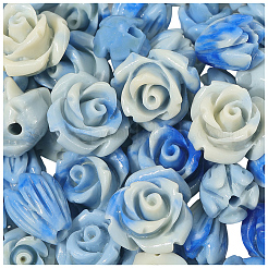 60 шт. 3-х цветные резные бусины из синтетического коралла&nbsp;CORA-SC0001-10