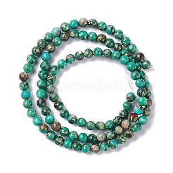 Собранные нити из натуральной имперской яшмы и синтетического опала X-G-K317-A19-01