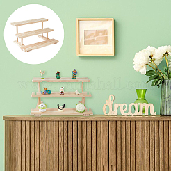 3-ярусная деревянная подставка для органайзера для карточек для сережек&nbsp;ODIS-WH0099-21