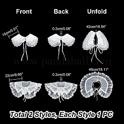 2 шт. 2-х стильные съемные женские накладные воротники из полиэстера и нейлона AJEW-GA0005-95