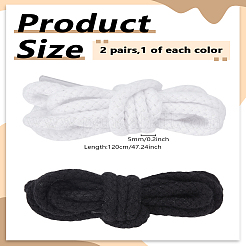 4 шт. шнурки из полиэстера 2 цветов&nbsp;FIND-LP0008-88