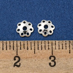925スターリングシルバービーズキャップ  マルチ花弁  花  銀  5x1.2mm  穴：1.2mm  約100個/4g&nbsp;LS-STER-C007-03C-S