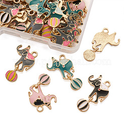 32шт 4 цвета подвески из цинкового сплава с эмалью&nbsp;ENAM-TA0001-25