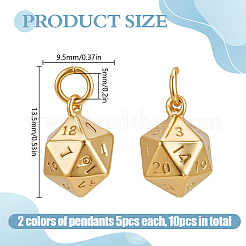 10шт 2 цвета латунные подвески&nbsp;KK-DR0001-42