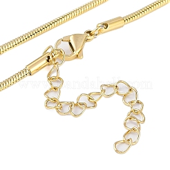 Collane con ciondolo a forma di cuore con catena a serpente rotonda in acciaio inossidabile 304 per donna&nbsp;NJEW-H038-01G