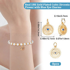 8шт латунные подвески из кубического циркония с микро-паве&nbsp;KK-BBC0004-71