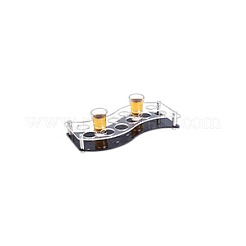 Support organisateur de verres à vin en acrylique transparent en forme de S&nbsp;ODIS-WH0019-13