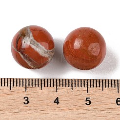 天然レッドジャスパー 穴なし球形ビーズ  ラウンド  14mm&nbsp;G-K353-04C-07