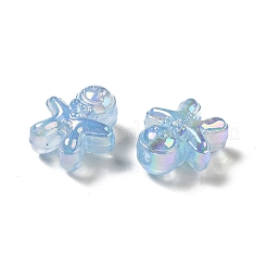UVメッキレインボー虹色アクリルビーズ  クリスマスジンジャーブレッドマン  ミックスカラー  20x18x10.5mm  穴：3.5mm&nbsp;X-PACR-M002-11