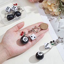 4 шт. 2 стиля подвесные украшения из пластика и эмали сплава&nbsp;HJEW-ME00024