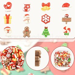 48 Stück 12 Stile Weihnachten opake Harz Decoden Cabochons&nbsp;CRES-FS0001-34B