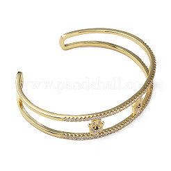 Кубический цирконий хамса браслет-манжета с открытой рукой&nbsp;BJEW-N012-039